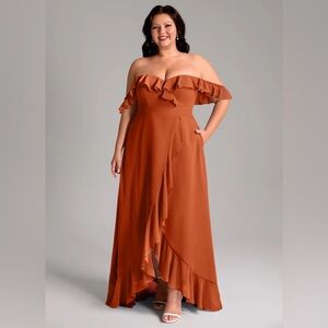 Azazie Lyra Paprika A-Line Chiffon Convertible Dress